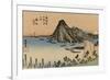 View of the Sea Excellent Imaki Mountains, Right in the Distance a White Mount Fuji-Utagawa Hiroshige-Framed Premium Giclee Print