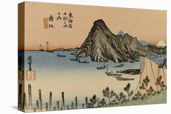 View of the Sea Excellent Imaki Mountains, Right in the Distance a White Mount Fuji-Utagawa Hiroshige-Stretched Canvas