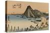 View of the Sea Excellent Imaki Mountains, Right in the Distance a White Mount Fuji-Utagawa Hiroshige-Stretched Canvas