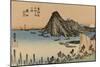 View of the Sea Excellent Imaki Mountains, Right in the Distance a White Mount Fuji-Utagawa Hiroshige-Mounted Art Print