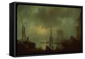 View of the Sea Mist-Claude Joseph Vernet-Framed Stretched Canvas