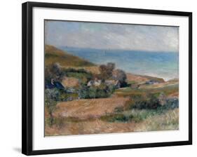 View of the Seacoast Near Wargemont in Normandy, 1880-Pierre-Auguste Renoir-Framed Giclee Print