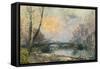 View of the Seine, Paris, Vue de La Seine, Paris-Albert-Charles Lebourg-Framed Stretched Canvas