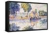 View of the Seine, Samois-Paul Signac-Framed Stretched Canvas