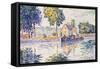 View of the Seine, Samois-Paul Signac-Framed Stretched Canvas