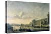 View of the Seine with the South Facade of the Louvre Gallery, Paris, 1660-Reinier Zeeman-Stretched Canvas