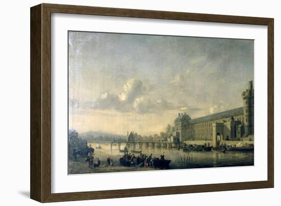 View of the Seine with the South Facade of the Louvre Gallery, Paris, 1660-Reinier Zeeman-Framed Giclee Print