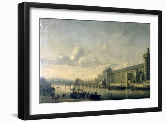 View of the Seine with the South Facade of the Louvre Gallery, Paris, 1660-Reinier Zeeman-Framed Giclee Print