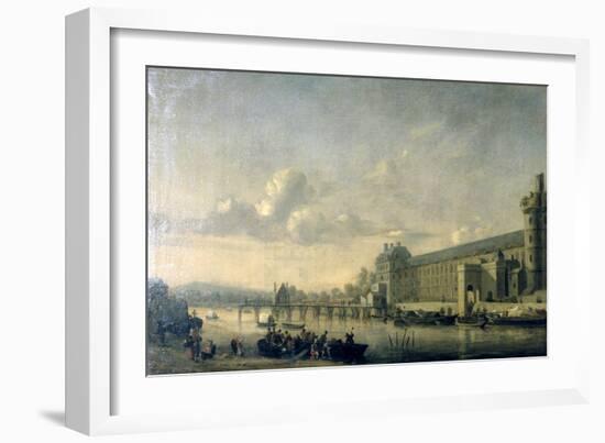 View of the Seine with the South Facade of the Louvre Gallery, Paris, 1660-Reinier Zeeman-Framed Giclee Print
