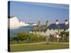 View of the Seven Sisters Cliffs, the Coastguard Cottages on Seaford Head, East Sussex-Neale Clarke-Stretched Canvas