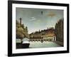 View of the Sévres Bridge and the Hills of Clamart, Saint-Cloud and Bellevue, 1908-Henri Rousseau-Framed Giclee Print