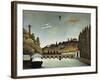 View of the Sévres Bridge and the Hills of Clamart, Saint-Cloud and Bellevue, 1908-Henri Rousseau-Framed Giclee Print