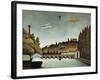 View of the Sévres Bridge and the Hills of Clamart, Saint-Cloud and Bellevue, 1908-Henri Rousseau-Framed Giclee Print