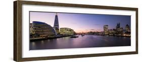 View of the Shard and City Hall from Tower Bridge, Southwark, London, England-null-Framed Photographic Print