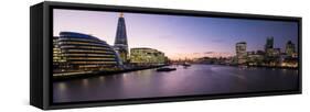 View of the Shard and City Hall from Tower Bridge, Southwark, London, England-null-Framed Stretched Canvas