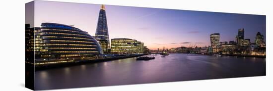 View of the Shard and City Hall from Tower Bridge, Southwark, London, England-null-Stretched Canvas