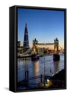 View of the Shard and Tower Bridge Above the River Thames at Dusk-Charles Bowman-Framed Stretched Canvas