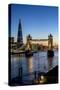 View of the Shard and Tower Bridge Above the River Thames at Dusk-Charles Bowman-Stretched Canvas