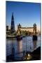 View of the Shard and Tower Bridge Above the River Thames at Dusk-Charles Bowman-Mounted Photographic Print