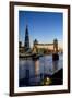 View of the Shard and Tower Bridge Above the River Thames at Dusk-Charles Bowman-Framed Photographic Print