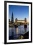 View of the Shard and Tower Bridge Above the River Thames at Dusk-Charles Bowman-Framed Photographic Print