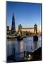 View of the Shard and Tower Bridge Above the River Thames at Dusk-Charles Bowman-Mounted Photographic Print