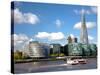 View of the Shard, City Hall and More London Along the River Thames, London, England, UK-Adina Tovy-Stretched Canvas