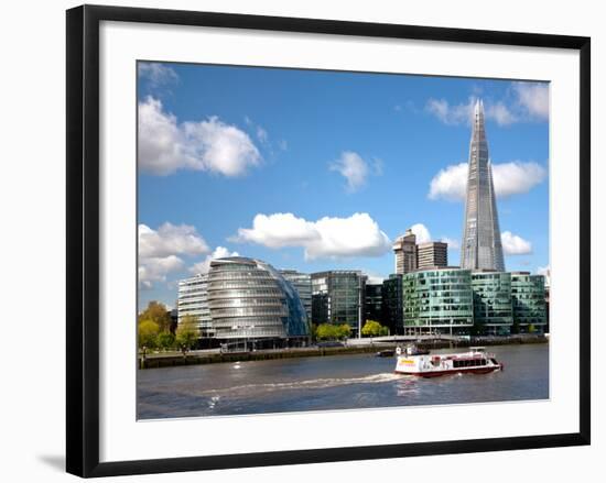 View of the Shard, City Hall and More London Along the River Thames, London, England, UK-Adina Tovy-Framed Photographic Print