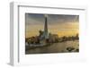 View of The Shard, HMS Belfast and River Thames from Cheval Three Quays at sunset, London, England-Frank Fell-Framed Photographic Print