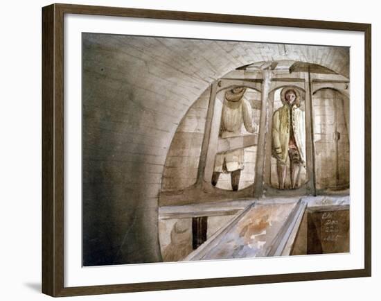 View of the Shield Used in the Construction of the Thames Tunnel, London, 1835-Edmund Marks-Framed Giclee Print