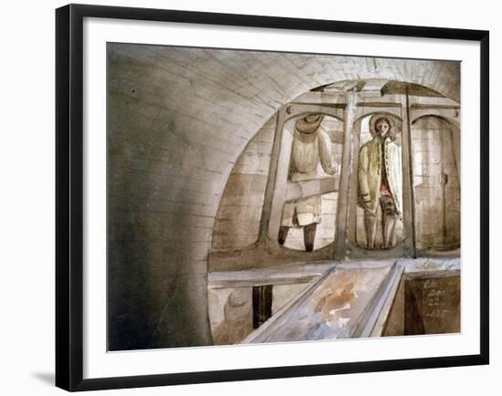 View of the Shield Used in the Construction of the Thames Tunnel, London, 1835-Edmund Marks-Framed Giclee Print
