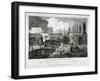 View of the Shipping Entrance to London Docks, Wapping, 1817-JC Varrall-Framed Giclee Print