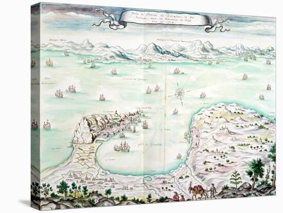 View of the Siege of Gibraltar in 1704-null-Stretched Canvas