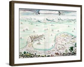 View of the Siege of Gibraltar in 1704-null-Framed Giclee Print