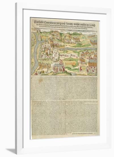 View of the Siege of Polotsk by Stephen Bathory (1533-86) in 1579 (Engraving)-Georg the elder Mack-Framed Giclee Print