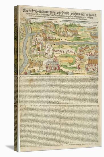 View of the Siege of Polotsk by Stephen Bathory (1533-86) in 1579 (Engraving)-Georg the elder Mack-Stretched Canvas