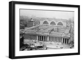 View of the Since Demolished Pennsylvania Railroad Station as Seen from Gimbels-null-Framed Art Print