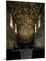 View of the Sistine Chapel Showing the Last Judgement and Part of the Ceiling (Before Restoration)-Michelangelo Buonarroti-Mounted Giclee Print