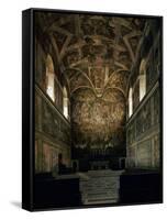 View of the Sistine Chapel Showing the Last Judgement and Part of the Ceiling (Before Restoration)-Michelangelo Buonarroti-Framed Stretched Canvas