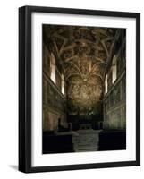 View of the Sistine Chapel Showing the Last Judgement and Part of the Ceiling (Before Restoration)-Michelangelo Buonarroti-Framed Giclee Print