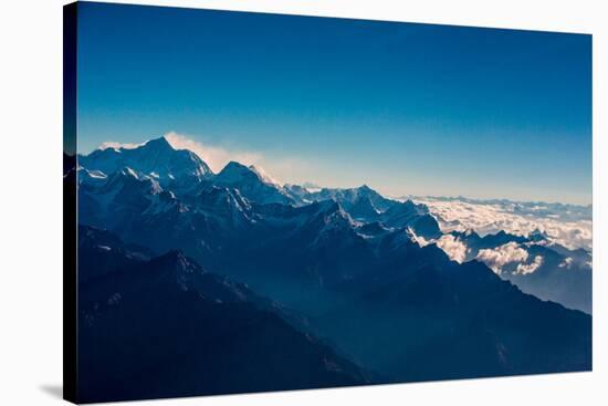 View of the skyline of Mount Everest and the Himalayas, Nepal, Asia-Laura Grier-Stretched Canvas