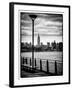 View of the Skyscrapers of Manhattan with the Empire State Building a Jetty in Brooklyn at Sunset-Philippe Hugonnard-Framed Photographic Print