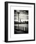 View of the Skyscrapers of Manhattan with the Empire State Building a Jetty in Brooklyn at Sunset-Philippe Hugonnard-Framed Art Print