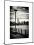 View of the Skyscrapers of Manhattan with the Empire State Building a Jetty in Brooklyn at Sunset-Philippe Hugonnard-Mounted Art Print