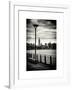 View of the Skyscrapers of Manhattan with the Empire State Building a Jetty in Brooklyn at Sunset-Philippe Hugonnard-Framed Art Print