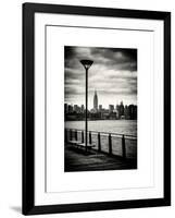 View of the Skyscrapers of Manhattan with the Empire State Building a Jetty in Brooklyn at Sunset-Philippe Hugonnard-Framed Art Print