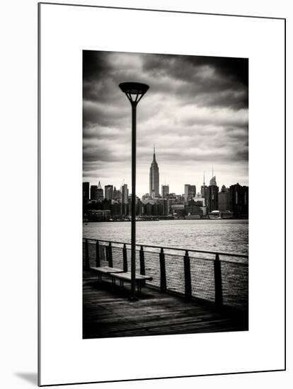 View of the Skyscrapers of Manhattan with the Empire State Building a Jetty in Brooklyn at Sunset-Philippe Hugonnard-Mounted Art Print