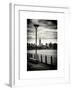 View of the Skyscrapers of Manhattan with the Empire State Building a Jetty in Brooklyn at Sunset-Philippe Hugonnard-Framed Art Print