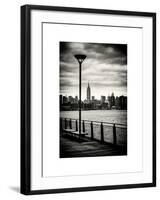 View of the Skyscrapers of Manhattan with the Empire State Building a Jetty in Brooklyn at Sunset-Philippe Hugonnard-Framed Art Print