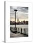 View of the Skyscrapers of Manhattan with the Empire State Building a Jetty in Brooklyn at Sunset-Philippe Hugonnard-Stretched Canvas